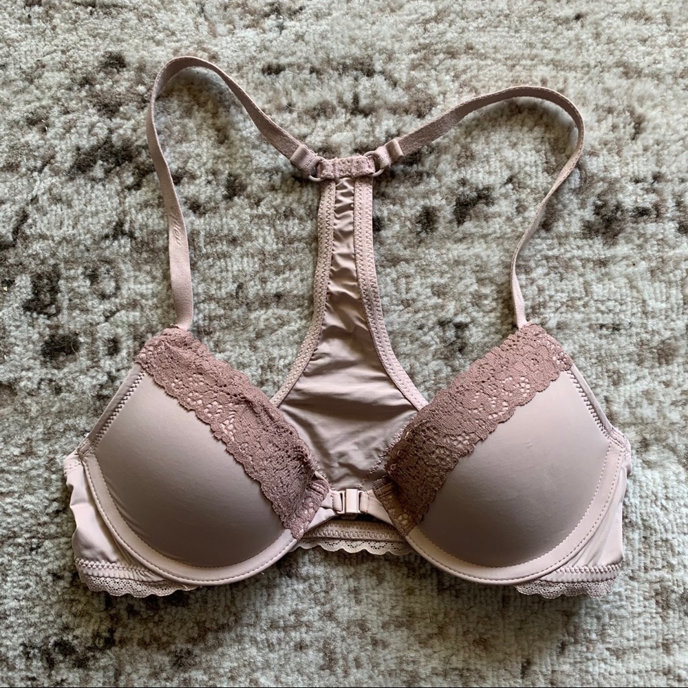Aerie Real Happy Demi Push Up Racerback Bra